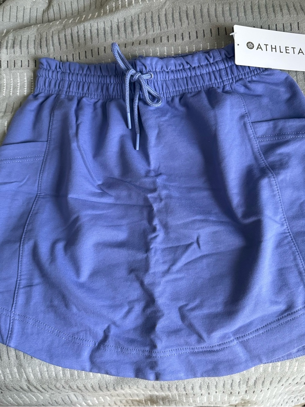Athleta Lavender-Periwinkle Drawstring Mini Skirt